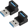 Zazitec USB 3.1 Adapter - 90 Graden - Rechtshoekig - USB-A Male naar USB-A Female - 10Gbps - Ruimtebesparend - Set van 2 - Zwart