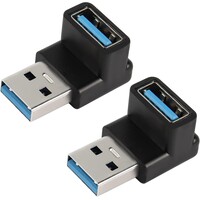 thumb-Zazitec USB 3.1 Adapter - 90 Graden - Rechtshoekig - USB-A Male naar USB-A Female - 10Gbps - Ruimtebesparend - Set van 2 - Zwart-1