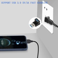thumb-Zazitec USB 3.1 Adapter - 90 Graden - Rechtshoekig - USB-A Male naar USB-A Female - 10Gbps - Ruimtebesparend - Set van 2 - Zwart-3