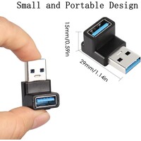 thumb-Zazitec USB 3.1 Adapter - 90 Graden - Rechtshoekig - USB-A Male naar USB-A Female - 10Gbps - Ruimtebesparend - Set van 2 - Zwart-5