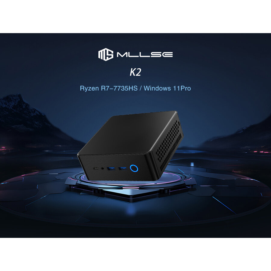 MLLSE K2 Mini PC | AMD Ryzen™ 7 7735HS | 16GB DDR5 | 1TB SSD | Windows 11 Pro | Zwart-3