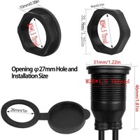 thumb-Dual USB-C naar USB 3.0 Flush Mount Kabel – Waterdichte Inbouw Adapter met Schroefdraad-6