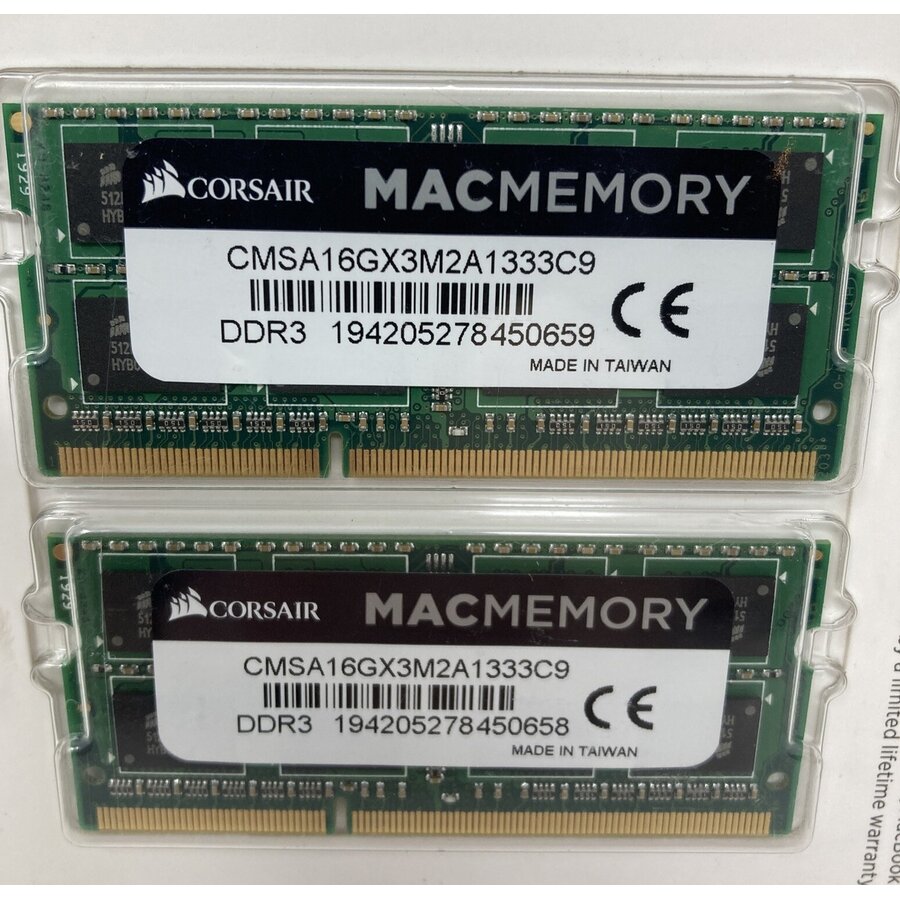 Corsair CMSA16GX3M2A1333C9 – 16GB DDR3-1333 Laptopgeheugen Kit (2×8GB) SO-DIMM-1