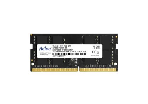 Netac 4GB DDR4 Laptopgeheugen – 2666 MHz SODIMM | NBSXSD4N26SP-04 