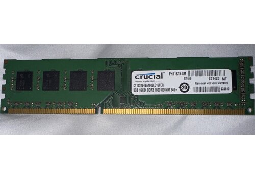 Crucial 8GB DDR3 Desktopgeheugen – 1600 MHz UDIMM | CT102464BA160B.C16FER 