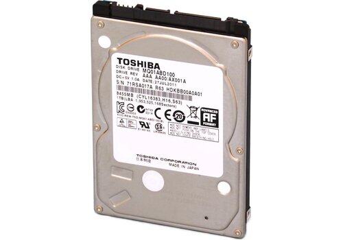 Toshiba 750GB 2.5" interne harde schijf – SATA (3Gb/s/6Gb/s), 5400 RPM (7200 RPM variant mogelijk) 