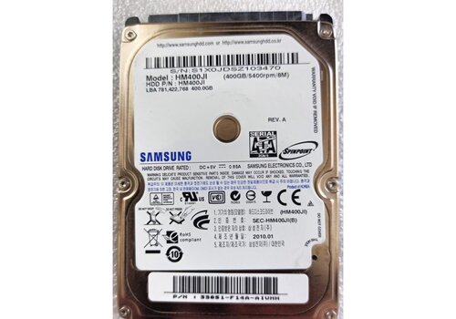 Samsung 400GB 2.5" interne harde schijf – SATA (3Gb/s/6Gb/s), 5400 RPM (7200 RPM variant mogelijk) 