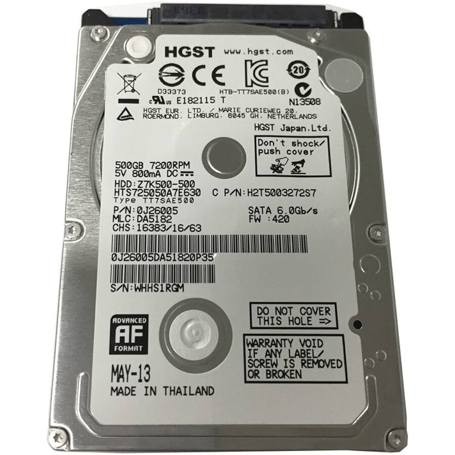 HGST 500GB 2.5" interne harde schijf – SATA (3Gb/s/6Gb/s), 5400 RPM (7200 RPM variant mogelijk)-1