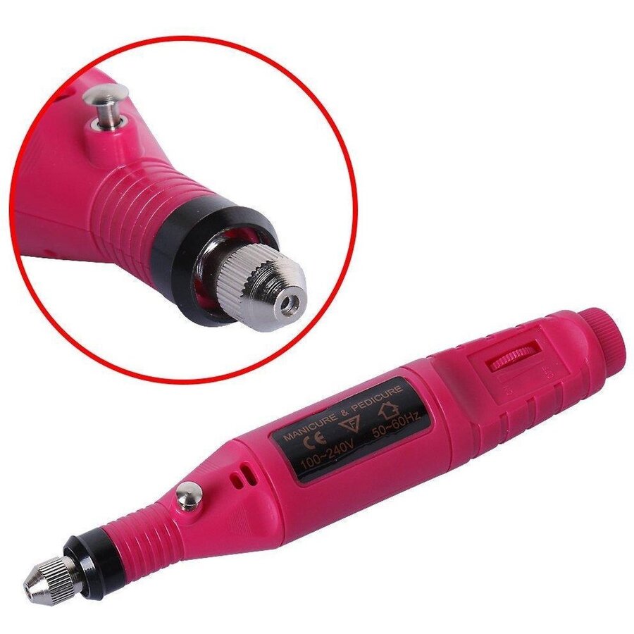 ZAZITEC Elektrische Nagelfrees / Detail Carver – Variabele Snelheid (3.000–20.000 RPM) voor Carving, Engraving, Routing, Grinding, Sharpening, Sanding, Polishing en Drilling - Roze-4