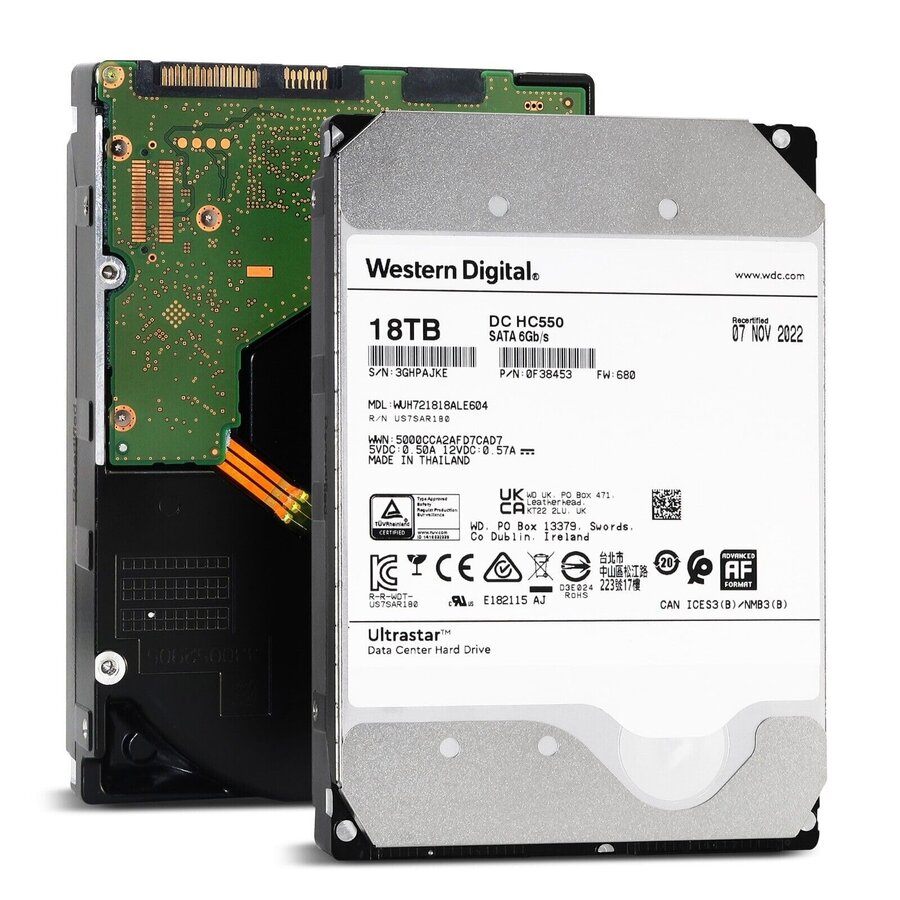Western Digital Ultrastar DC HC550 – 18TB Enterprise SATA HDD | Datacenter harde schijf-1