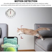 thumb-Zazitec Verborgen Spy Camera Wandklok – 1080P HD WiFi Beveiligingscamera | Bewegingsdetectie & App-toezicht (Geen Audio)-4