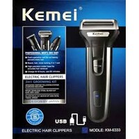 thumb-Kemei KM-6333 3-in-1 Draadloze Tondeuse & Trimmer Set – Oplaadbaar | Inclusief Neus- en Baardtrimmer-2