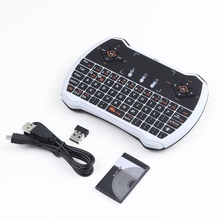 Zazitec 4-in-1 Mini Draadloos Toetsenbord – Air Mouse – Touchpad – Audio Chat | Voor Smart TV, Android TV Box & PC - Zwart-2