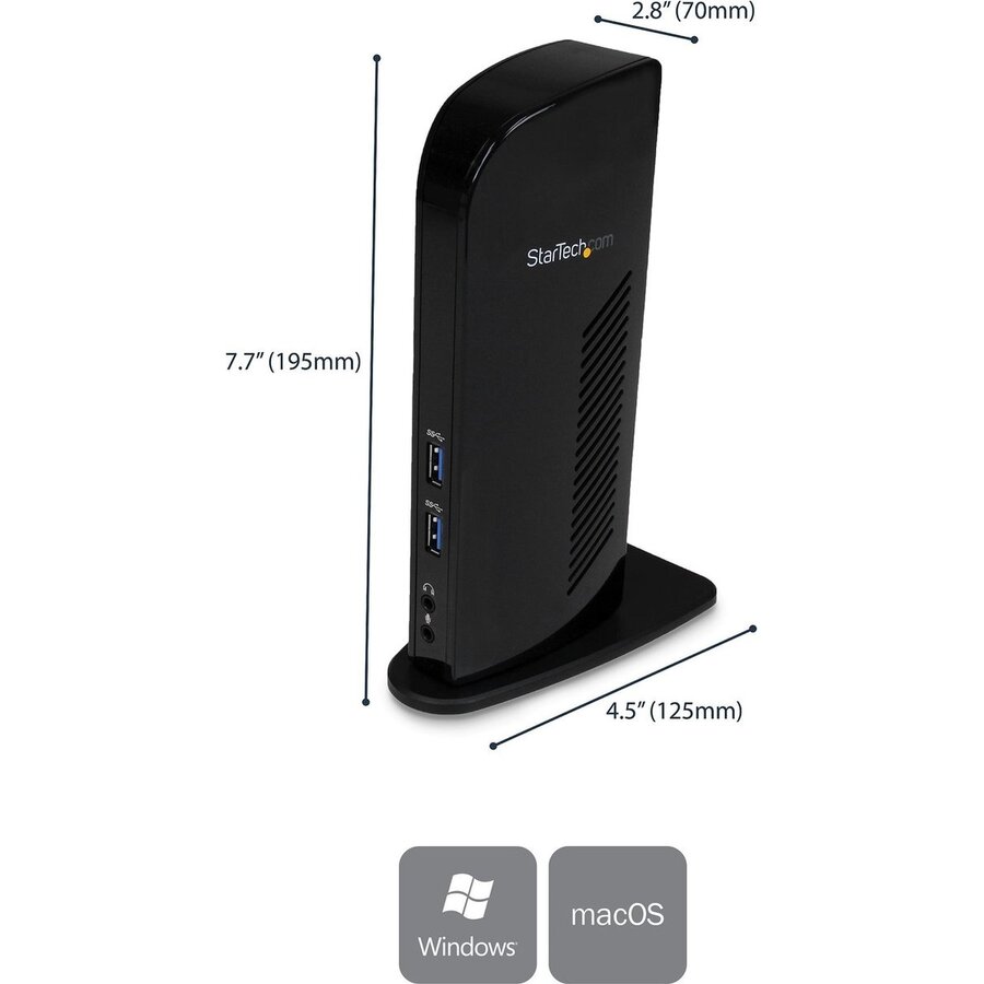 StarTech.com USB 3.0 Universeel Laptop Docking Station – Dual Video HDMI & DVI – Gigabit Ethernet | USB3DOCKHD-3