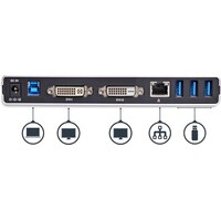 thumb-StarTech.com USB 3.0 Universeel Laptop Docking Station – Dual DVI Video – 5x USB 3.0 Poorten | USB3SDOCKDD-4