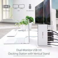 thumb-StarTech.com USB 3.0 Universeel Laptop Docking Station – Dual DVI Video – 5x USB 3.0 Poorten | USB3SDOCKDD-8