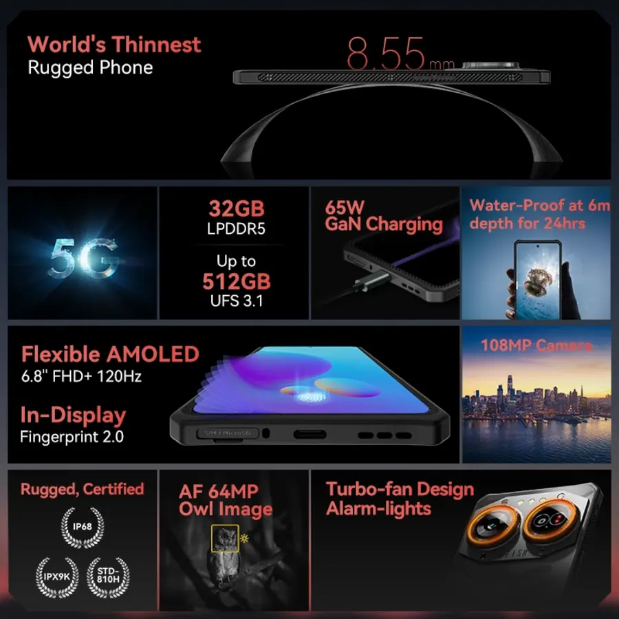 IIIF150 Air2 Ultra – 6.78” 120Hz AMOLED – 32GB RAM – 512GB Opslag | 108MP Camera – Ultra-Dunne 5G Rugged Smartphone-10