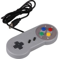 thumb-Zazitec Retro USB Gamepads voor Raspberry Pi, PC & Mac – Set van 2 | Klassiek SNES Design – Grijs-2