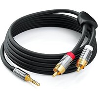 thumb-Zazitec 3.5mm Stereo Jack naar 2x Tulp (RCA) Audiokabel – 10 meter | Goudvergulde Connectoren – Premium Audio-1