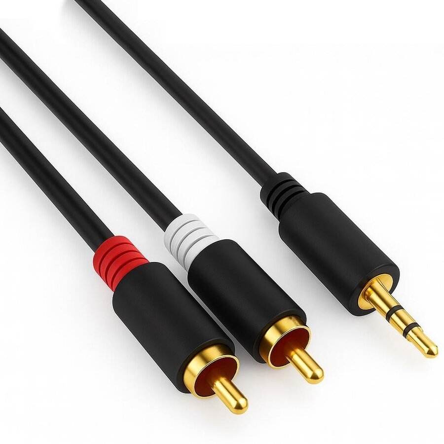 Zazitec 3.5mm Stereo Jack naar 2x Tulp (RCA) Audiokabel – 10 meter | Goudvergulde Connectoren – Premium Audio-2