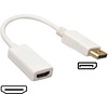 Zazitec Zazitec DisplayPort (Male) naar HDMI (Female) Adapter – 20cm | 4K Ultra HD – Wit
