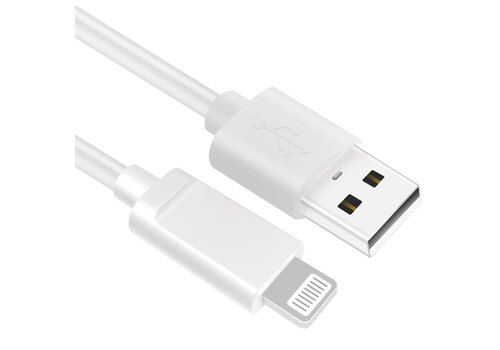 Zazitec® USB-A naar Lightning Kabel – 1 Meter – iPhone & iPad Oplaadkabel | Snelle Data-synchronisatie – Wit 