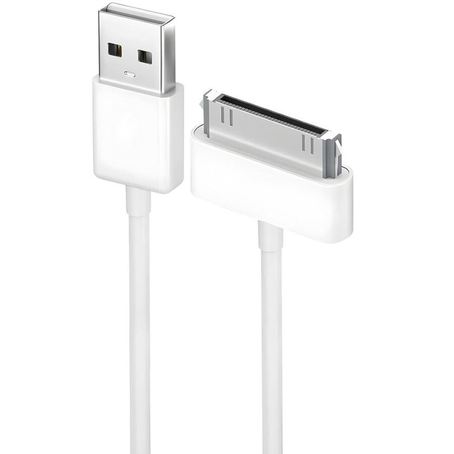 Zazitec® USB-A naar iPhone 30-pins Dock Kabel – 1 Meter | Voor iPhone 4/4S, iPad 1/2/3 & iPod – Wit-3