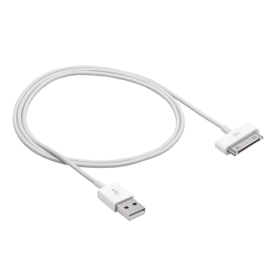 Zazitec® USB-A naar iPhone 30-pins Dock Kabel – 1 Meter | Voor iPhone 4/4S, iPad 1/2/3 & iPod – Wit-2