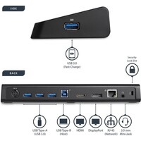 thumb-StarTech.com USB 3.0 Laptop Docking Station – 4K DisplayPort & HDMI – Gigabit Ethernet | USB3DOCKHDPC – Verticaal Design-9