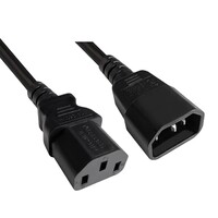 thumb-MAG-Kabel – DINIC Voedingsverlengstuk C13 naar C14 – 20cm | IEC Verlengkabel voor PC & Server – Zwart-1
