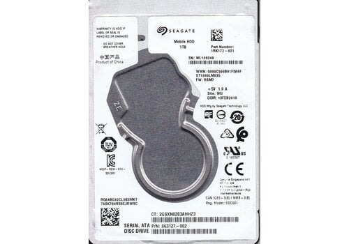 Seagate 1RK172-021 – 1TB – 2.5" SATA HDD – 7mm – 5400 RPM 