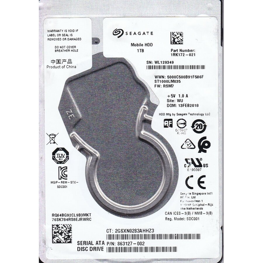 Seagate 1RK172-021 – 1TB – 2.5" SATA HDD – 7mm – 5400 RPM-1