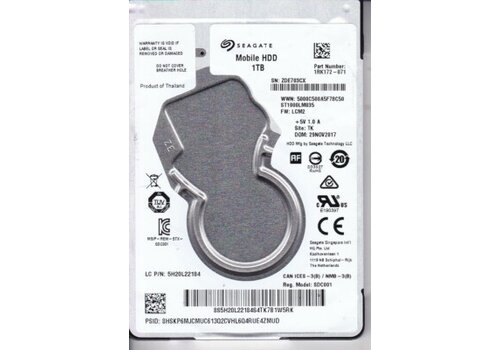 Seagate 1RK172-071 – 1TB – 2.5" SATA HDD – 7mm – 5400 RPM 