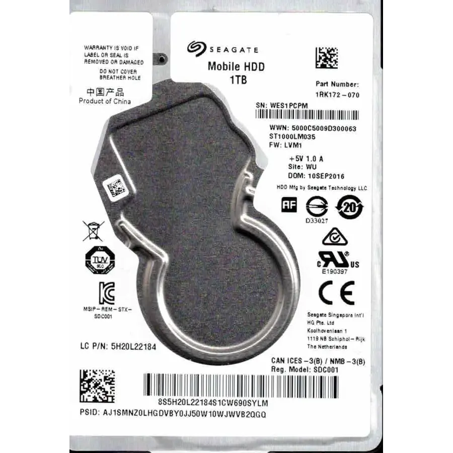 Seagate 1RK172-070 – 1TB – 2.5" SATA HDD – 7mm – 7200 RPM-1