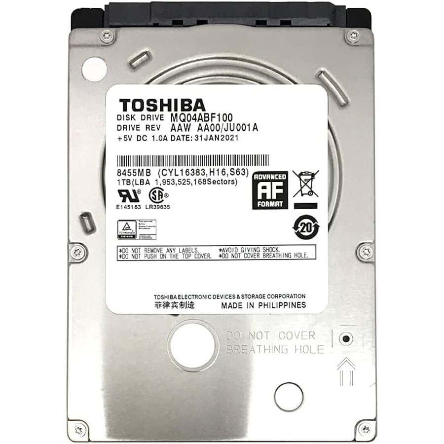 Toshiba MQ04ABF100 – 1TB – 2.5" SATA HDD – 7mm – 5400 RPM – 128MB cache-1