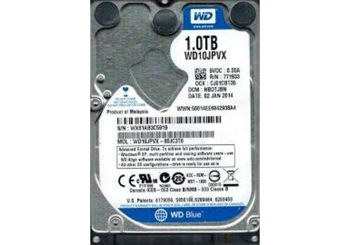 Westerdigital WD10JPVX – 1TB – 2.5" SATA HDD – 9.5mm – 5400 RPM – 64MB cache 