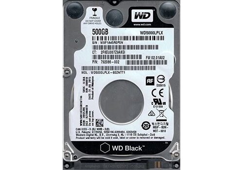 WD5000LPLX – 500GB – 2.5" SATA HDD – 9.5mm – 5400 RPM – 64MB cache 