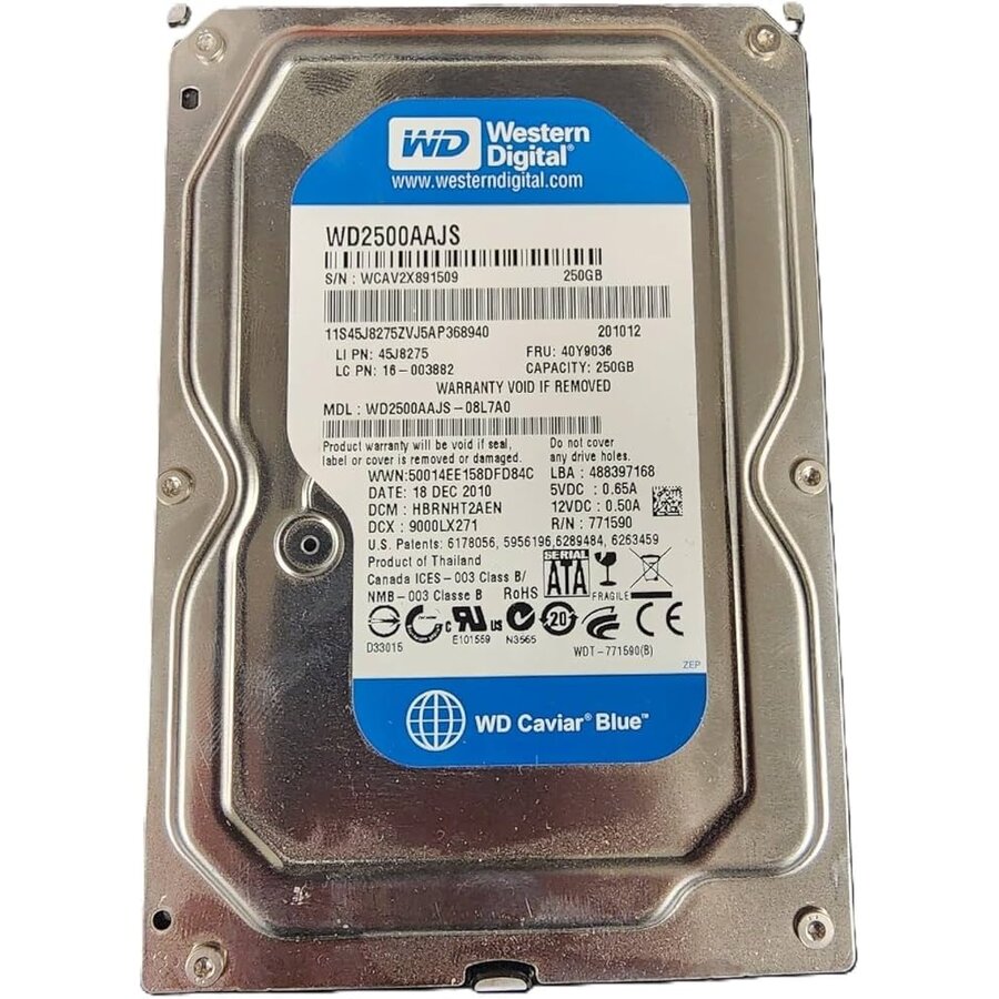 WD WD2500AAJS – 250GB – 2.5" SATA HDD – 9.5 mm – 5400 RPM – 8MB cache-1