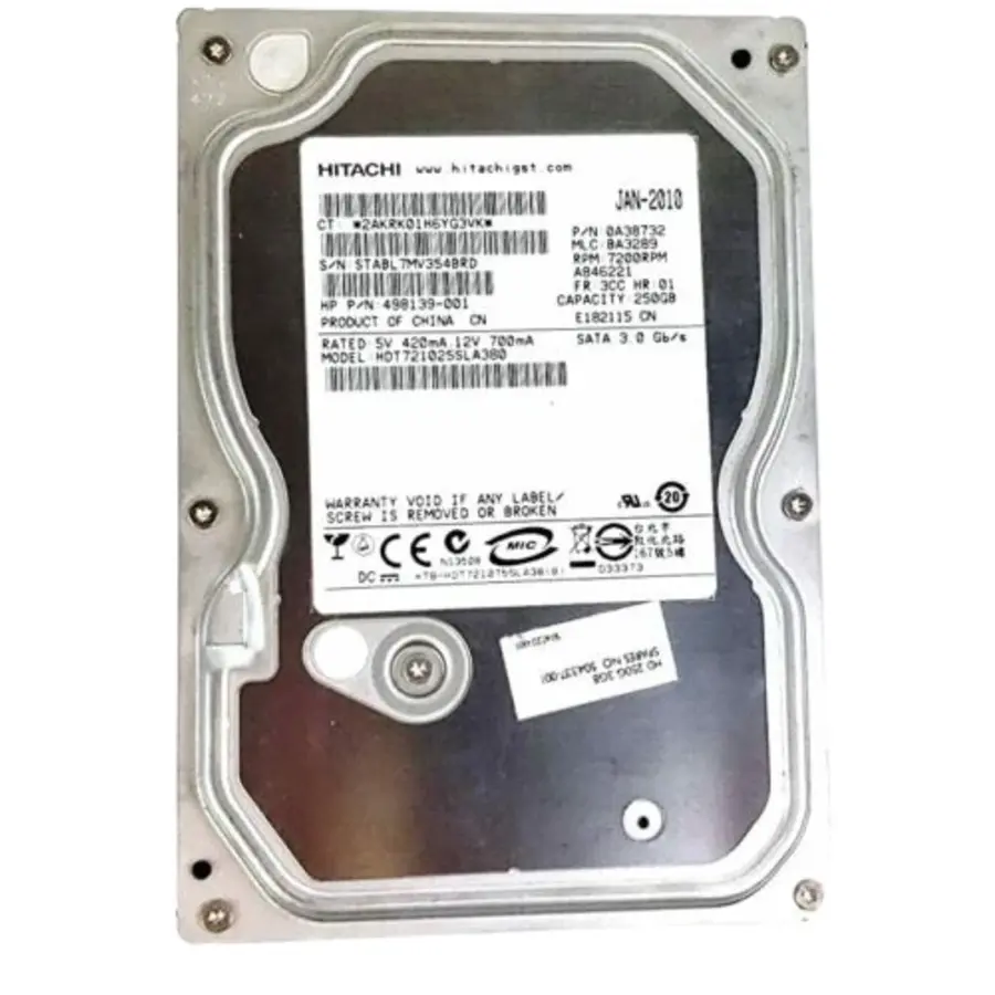 Hitachi HDT721025SLA380 – 250GB – 3.5" SATA HDD – 9.5mm – 7200 RPM – 16MB cache-1