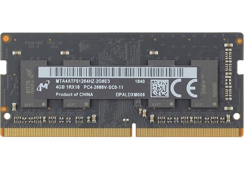 Micron MTA4ATF51264HZ-2G6E3 – 4GB DDR4 SODIMM – 260-pin – 1.2V – DDR4-2666 (batch-afhankelijk) 