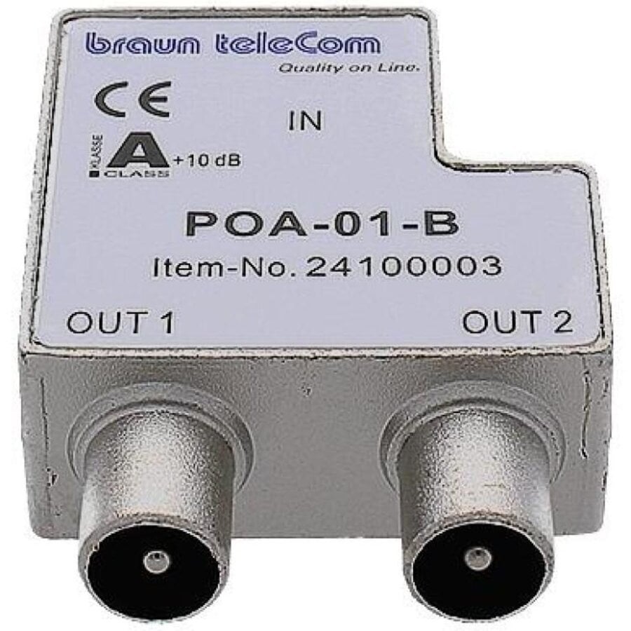 Braun Telecom POA 01-B Tweevoudige TV-opdrukverdeler (Enddop)-1