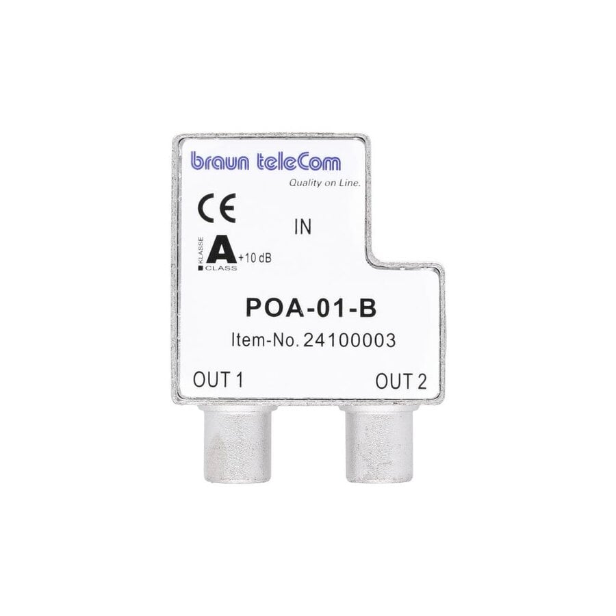 Braun Telecom POA 01-B Tweevoudige TV-opdrukverdeler (Enddop)-2