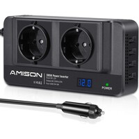 thumb-Zazitec 200W Auto-inverter met LCD – 12V DC ingang naar 230V AC – 2x AC stopcontacten + 4 USB-poorten-1