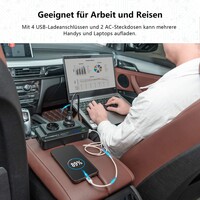 thumb-Zazitec 200W Auto-inverter met LCD – 12V DC ingang naar 230V AC – 2x AC stopcontacten + 4 USB-poorten-2