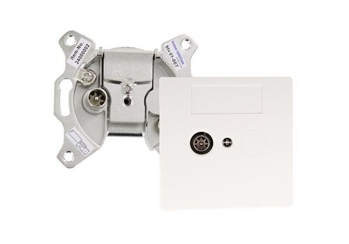 Braun Telecom wandcontactdoos BTV 01-SET inc. afdekplaat (Ziggo gecertificeerd) 