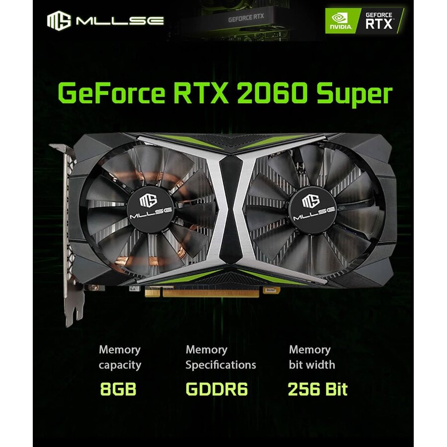 MLLSE RTX 2060 Super – 8GB GDDR6 – PCIe 3.0 x16 – 256-bit – DisplayPort 1.4 + HDMI 2.0b – Zwart-3