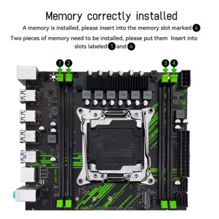 Machinist X99 PR9 Kit – Moederbord + CPU + RAM 16GB DDR4 2666(2x8GB)-2