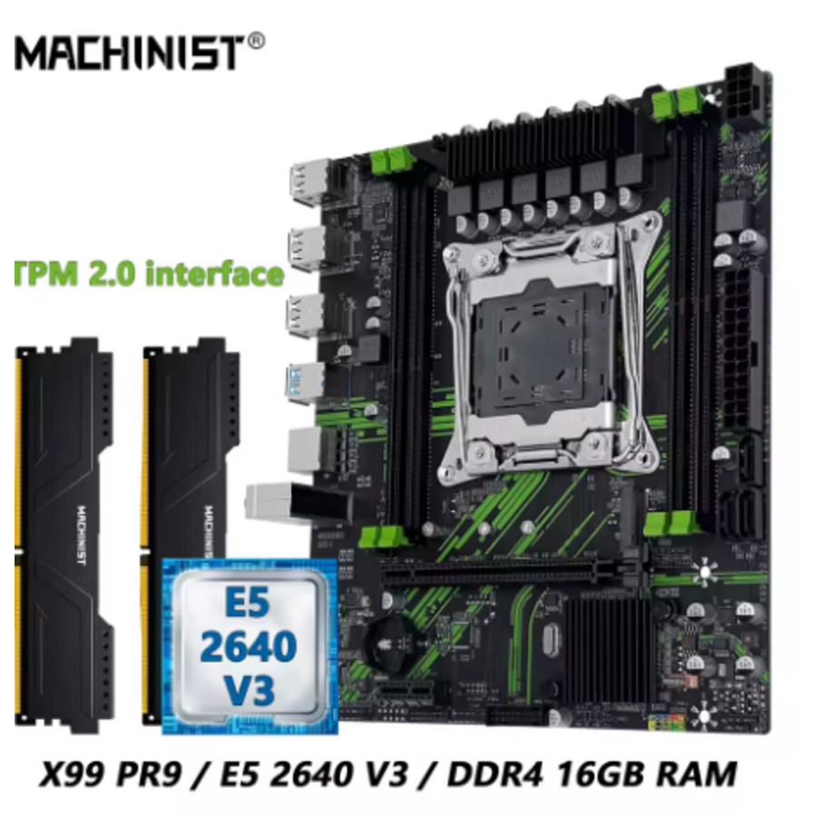 Machinist X99 PR9 Kit – Moederbord + CPU + RAM 16GB DDR4 2666(2x8GB)-1
