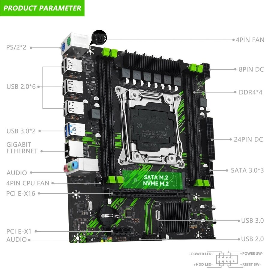 Machinist X99 PR9 Kit – Moederbord + CPU (RAM niet inbegrepen)-5