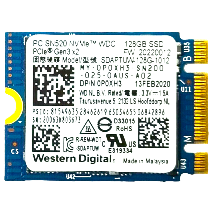 Western Digital PC SN520 NVMe SSD 128GB M.2 PCIe Gen3 x2 – SDAPTUW-128G-1012 OEM Solid State Drive-1